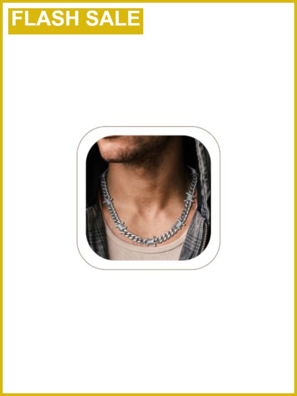 Stainless Steel Barbed Wire Thorns Chain Necklace Punk Rock Hiphop Jewelry